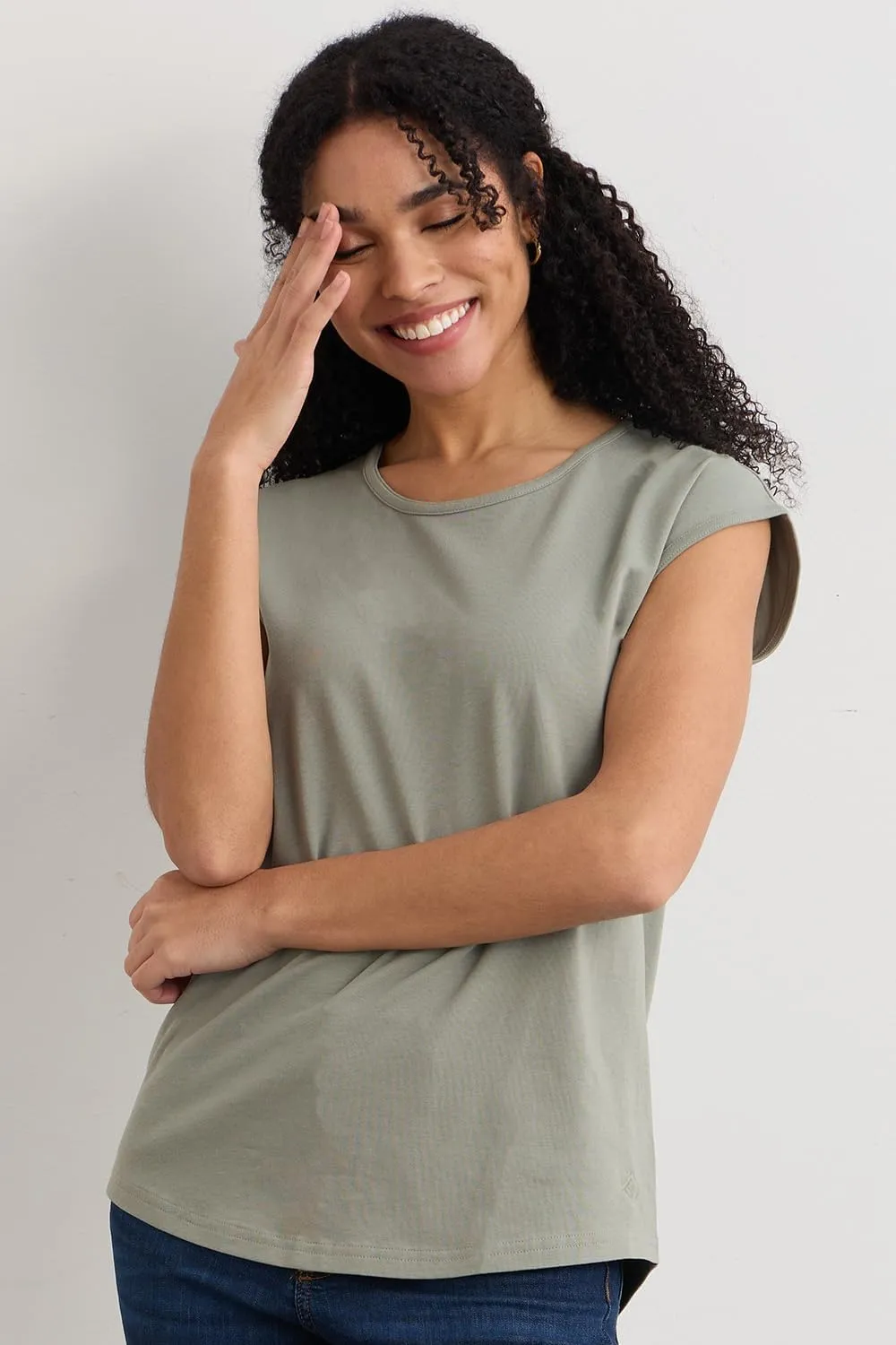 Women's Organic Pima Cotton Cap Sleeve Easy Tee