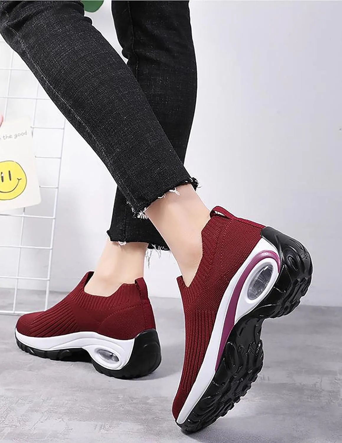 Women's Orthopedic Shoes Cloud Slide Shoes Plantar Fasciitis Shoes Air Cushioned Walking Shoes Road Walking Shoes Running Shoes Memory Foam Outdoor Casual Knit Shoes