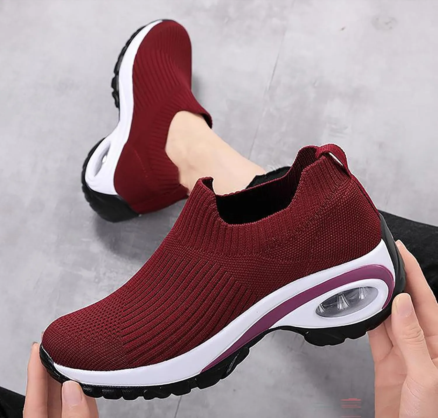 Women's Orthopedic Shoes Cloud Slide Shoes Plantar Fasciitis Shoes Air Cushioned Walking Shoes Road Walking Shoes Running Shoes Memory Foam Outdoor Casual Knit Shoes