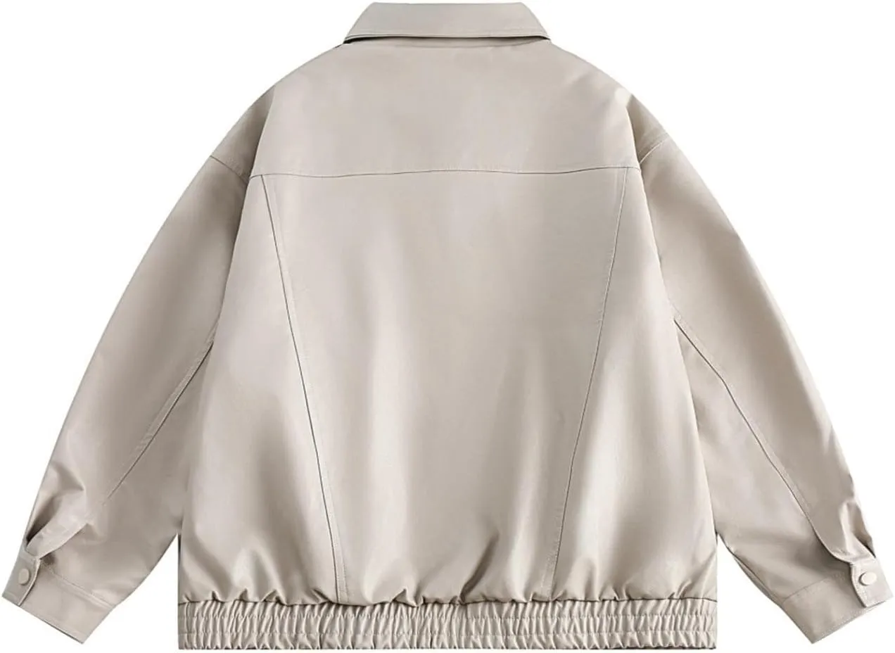 Womens Oversized Leather Blazer Jackets Faux Suede Fall Fashion Motorcycle Coats Outwear Winter Outfits Clothes 2024