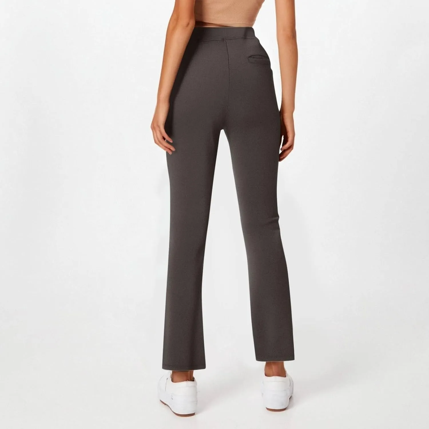 Women's Pants for Work High Waist Dress Pants Business Casual Stretch Wide Leg Flare Yoga Trousers with Pockets