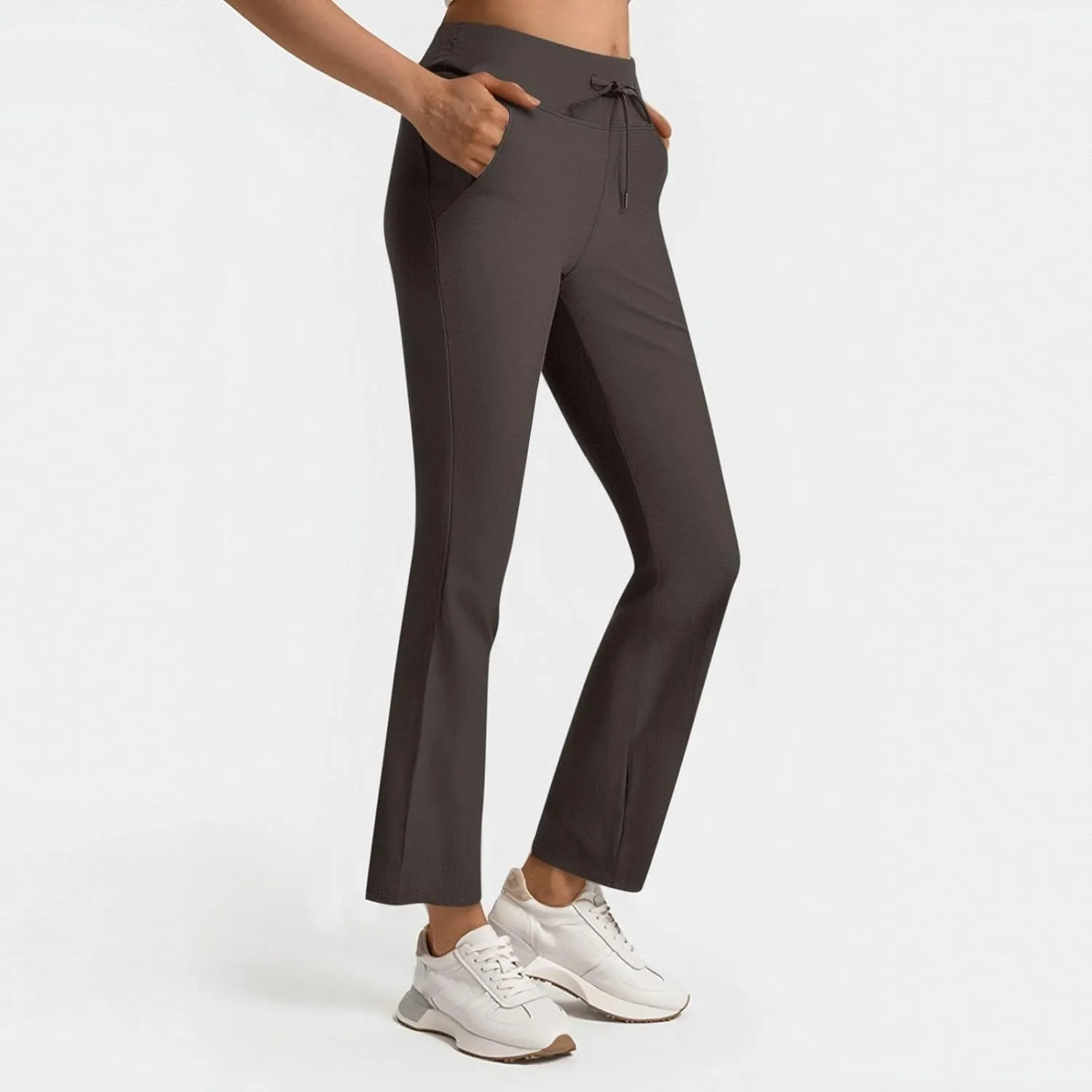 Women's Pants for Work High Waist Dress Pants Business Casual Stretch Wide Leg Flare Yoga Trousers with Pockets