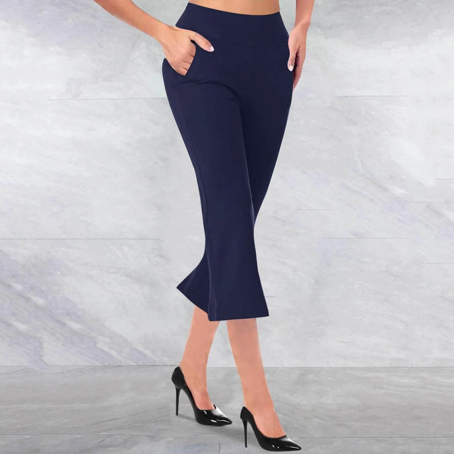 Womens Pants for Work High Waist Pull on Stretchy Trousers Dressy Yoga Pants Slacks Ladies Dress Pants with Pockets