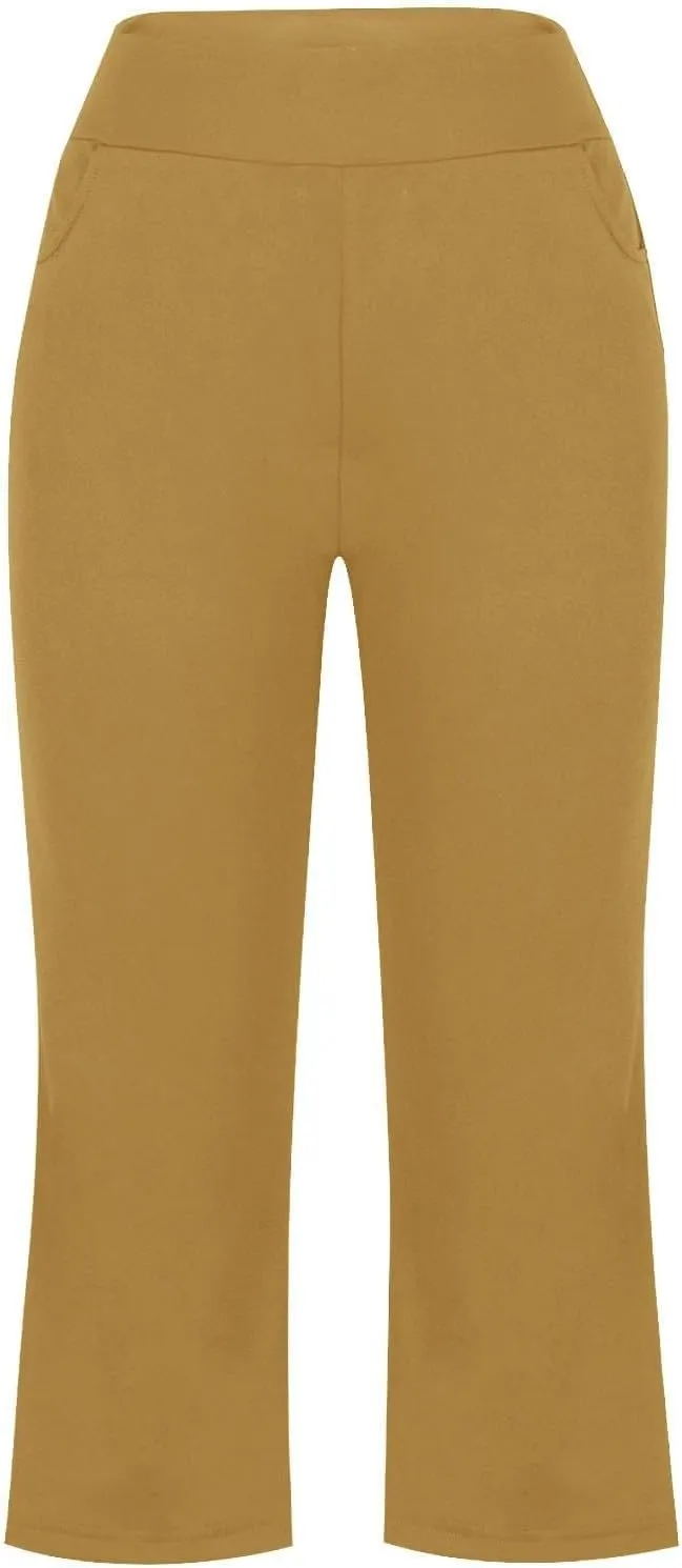 Womens Pants for Work High Waist Pull on Stretchy Trousers Dressy Yoga Pants Slacks Ladies Dress Pants with Pockets