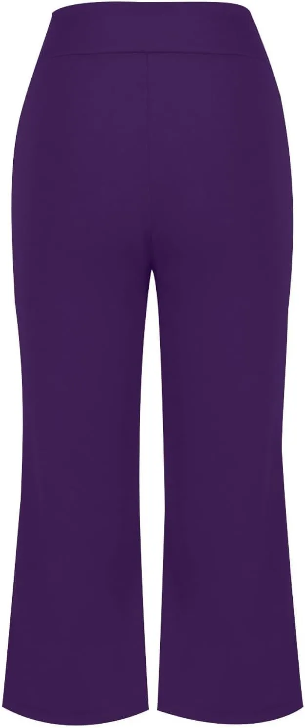 Womens Pants for Work High Waist Pull on Stretchy Trousers Dressy Yoga Pants Slacks Ladies Dress Pants with Pockets