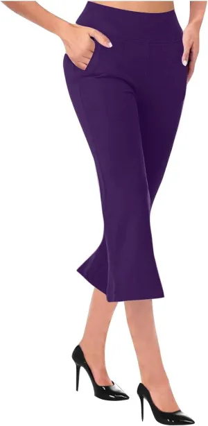 Womens Pants for Work High Waist Pull on Stretchy Trousers Dressy Yoga Pants Slacks Ladies Dress Pants with Pockets