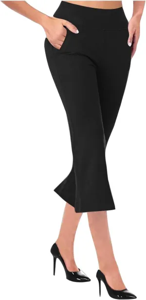Womens Pants for Work High Waist Pull on Stretchy Trousers Dressy Yoga Pants Slacks Ladies Dress Pants with Pockets