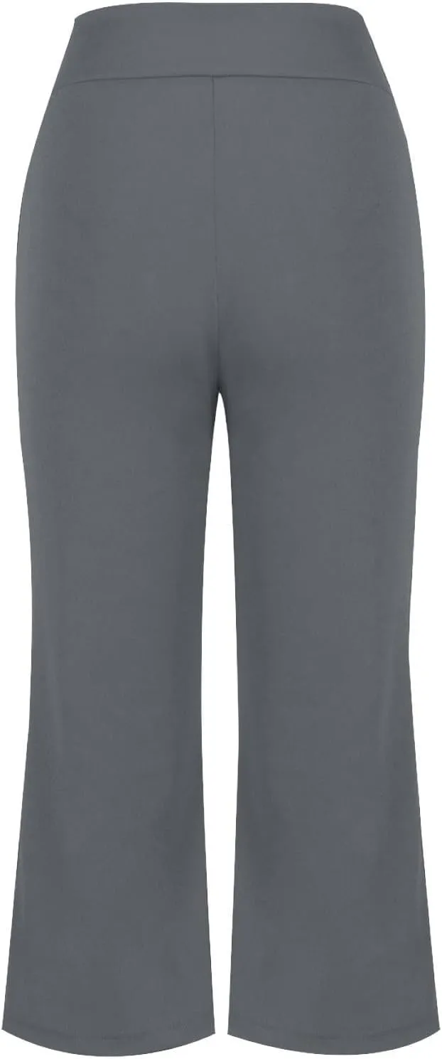 Womens Pants for Work High Waist Pull on Stretchy Trousers Dressy Yoga Pants Slacks Ladies Dress Pants with Pockets