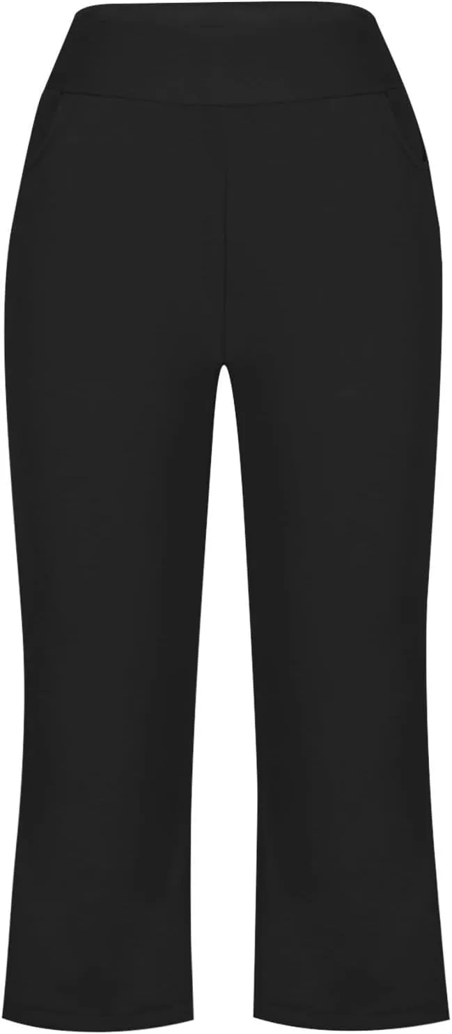 Womens Pants for Work High Waist Pull on Stretchy Trousers Dressy Yoga Pants Slacks Ladies Dress Pants with Pockets