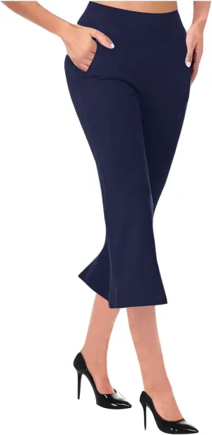 Womens Pants for Work High Waist Pull on Stretchy Trousers Dressy Yoga Pants Slacks Ladies Dress Pants with Pockets