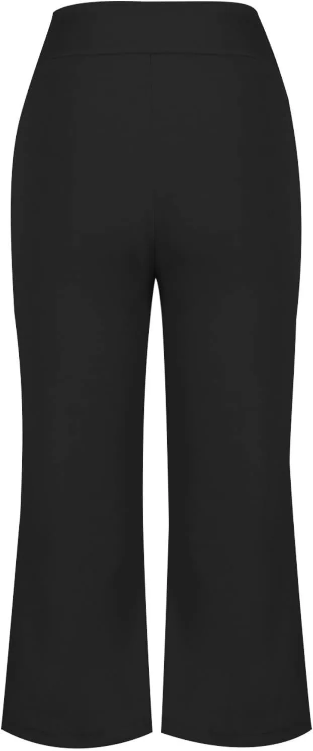 Womens Pants for Work High Waist Pull on Stretchy Trousers Dressy Yoga Pants Slacks Ladies Dress Pants with Pockets