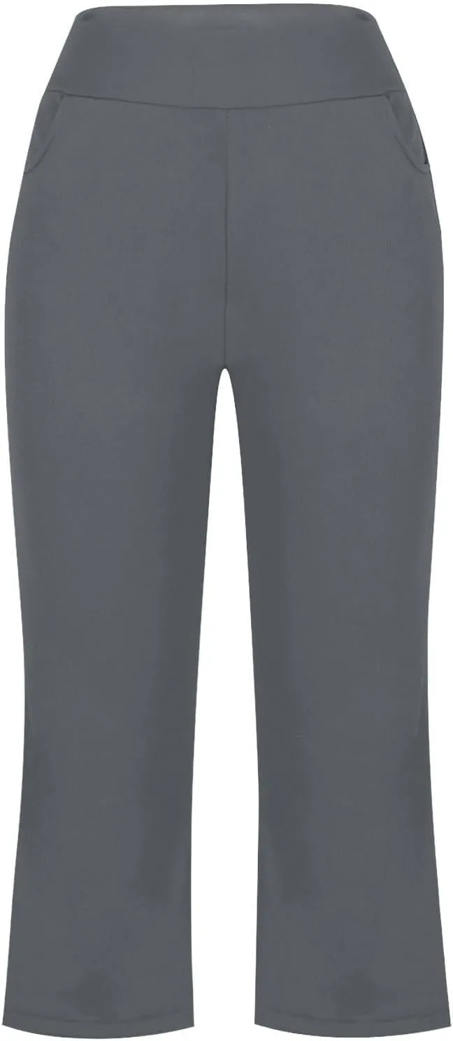 Womens Pants for Work High Waist Pull on Stretchy Trousers Dressy Yoga Pants Slacks Ladies Dress Pants with Pockets