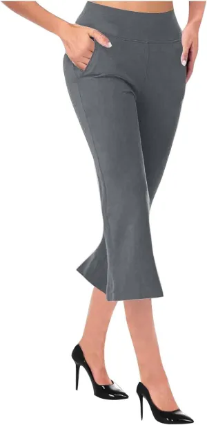 Womens Pants for Work High Waist Pull on Stretchy Trousers Dressy Yoga Pants Slacks Ladies Dress Pants with Pockets