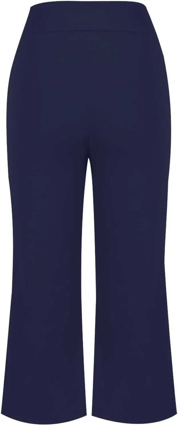 Womens Pants for Work High Waist Pull on Stretchy Trousers Dressy Yoga Pants Slacks Ladies Dress Pants with Pockets
