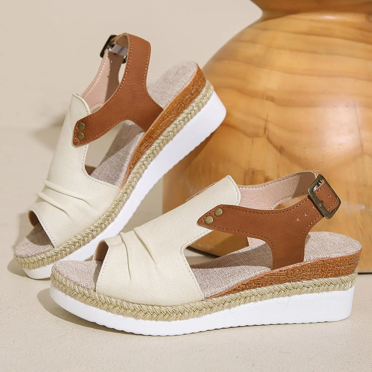 Women's Platform Wedge Sandals Wedge Sandals for Women Comfortable Casual Arch Support Sandal Soft Summer Beach