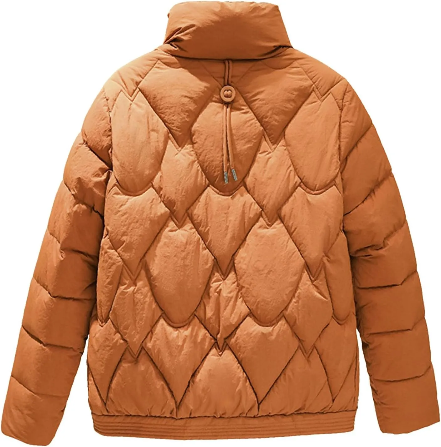 Women's Puffer Jacket Stand Collar Warm Thickened Zip Up Down Jacket Quilted Parkas Casual Outerwear with Pockets