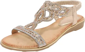 Women's Sandals Womens Flat Sandals Flat for Women Dressy Vacation for Women Walking with Arch Support Open Toe Slingback Shoes