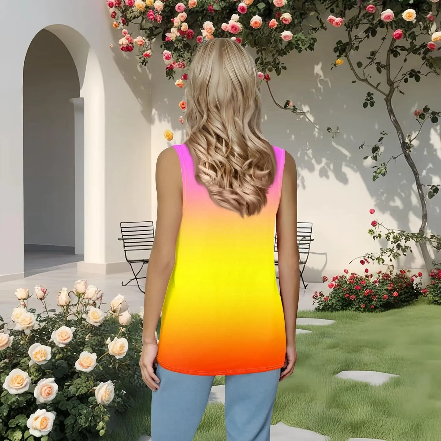 Women's Sleeveless Blouses Tank Tops Summer Outfits 2025 Square Neck Casual Shirts Blouses Tank Top, S-3XL