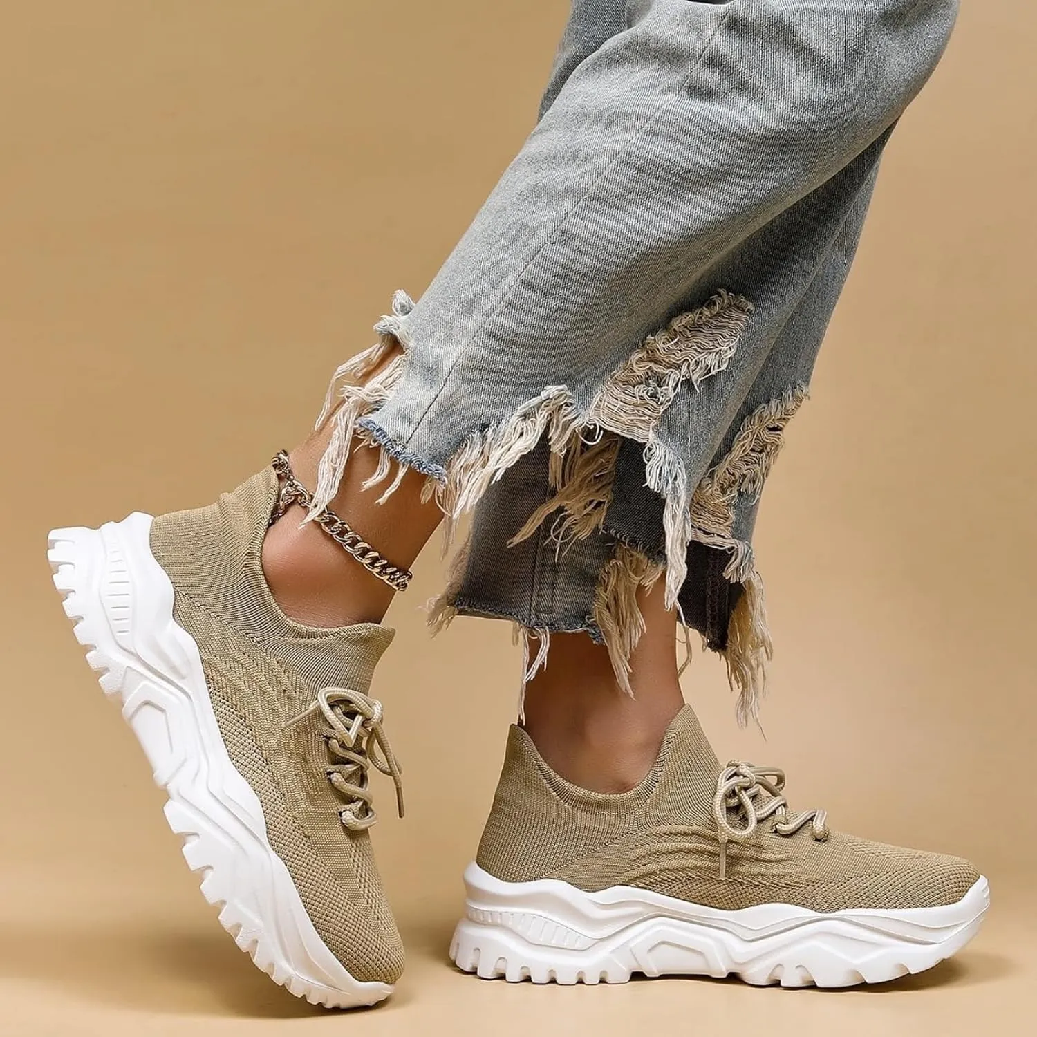 Women's Slip On Walking Shoes Casual Athletic Running Shoes Comfortable Lightweight Workout Sneakers Breathable Platform Gym Trainers Fashion Sneakers