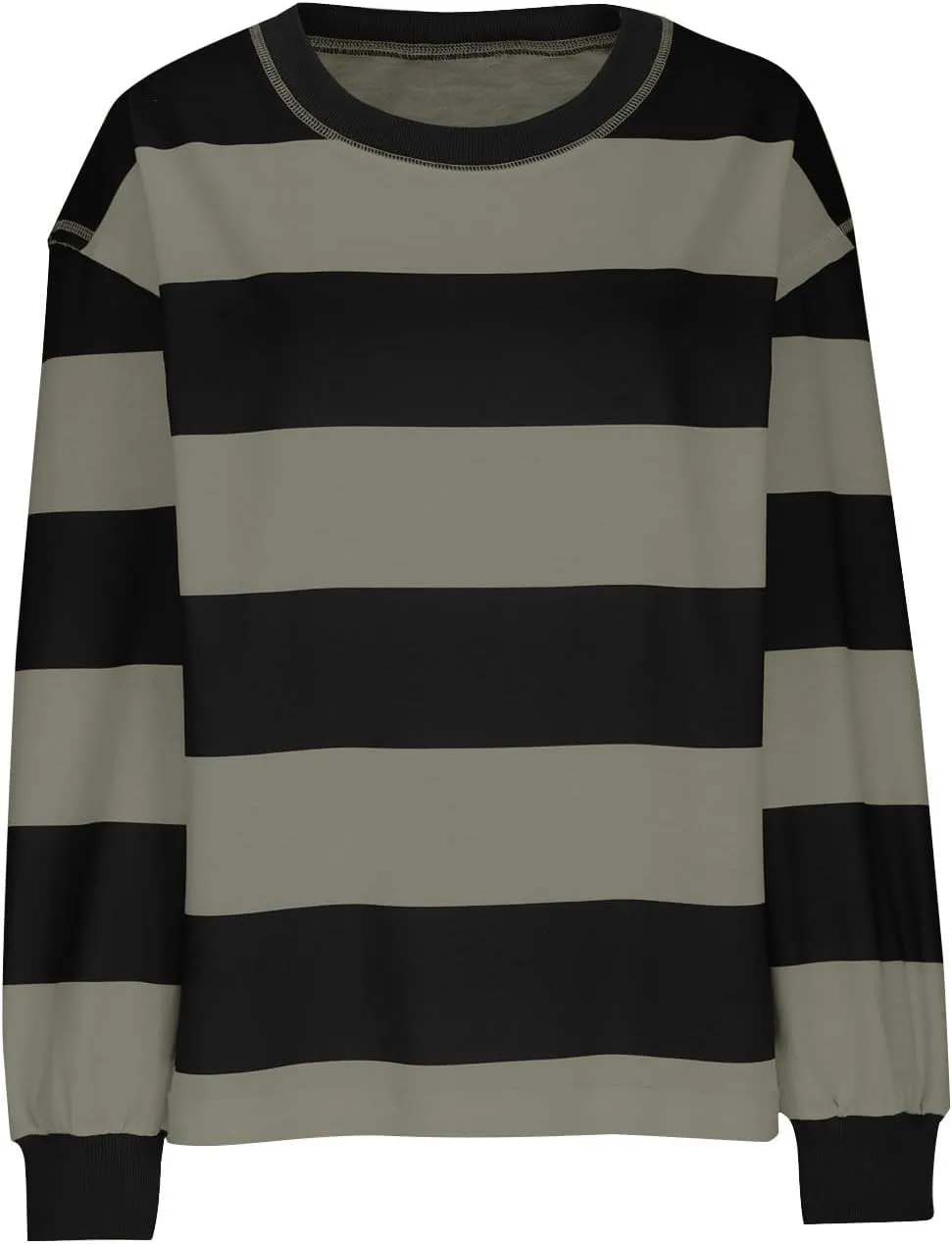 Women's Striped Sweatshirt Long Sleeve Shirts Crewneck Oversized Casual Pullover Top 2024 Fall Fashion Outfits Clothes