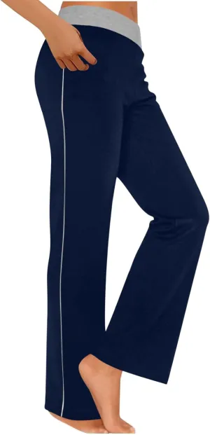 Womens Summer Pants Loose Wide Leg Pants High Waist Straight Casual Light Weight Trousers Athletic Trendy Clothes