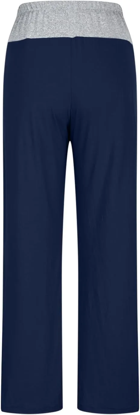 Womens Summer Pants Loose Wide Leg Pants High Waist Straight Casual Light Weight Trousers Athletic Trendy Clothes