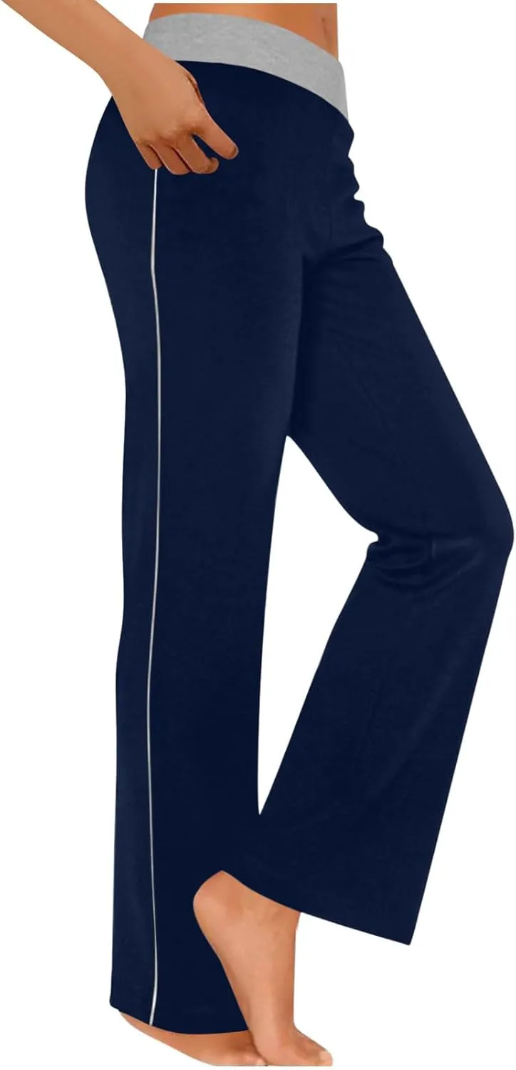 Womens Summer Pants Loose Wide Leg Pants High Waist Straight Casual Light Weight Trousers Athletic Trendy Clothes
