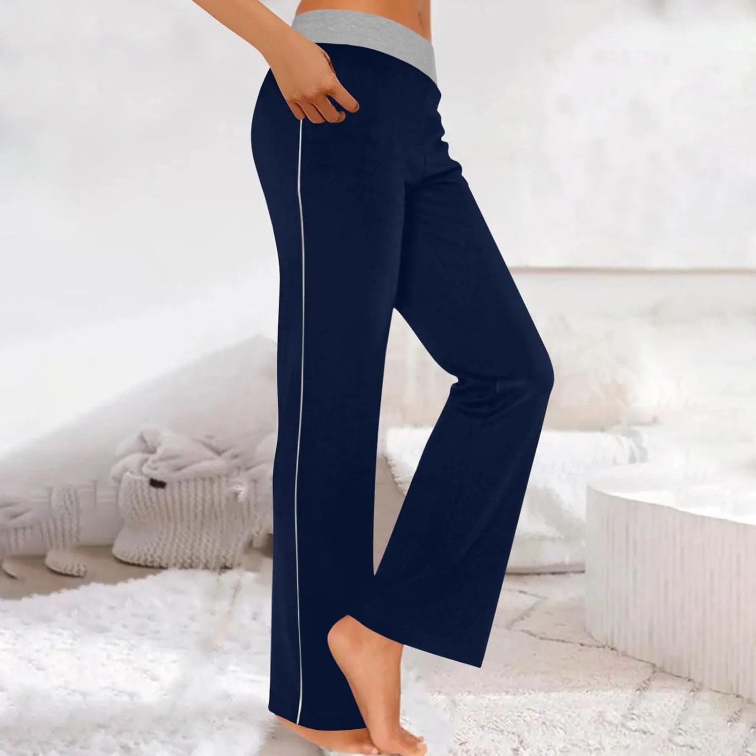 Womens Summer Pants Loose Wide Leg Pants High Waist Straight Casual Light Weight Trousers Athletic Trendy Clothes