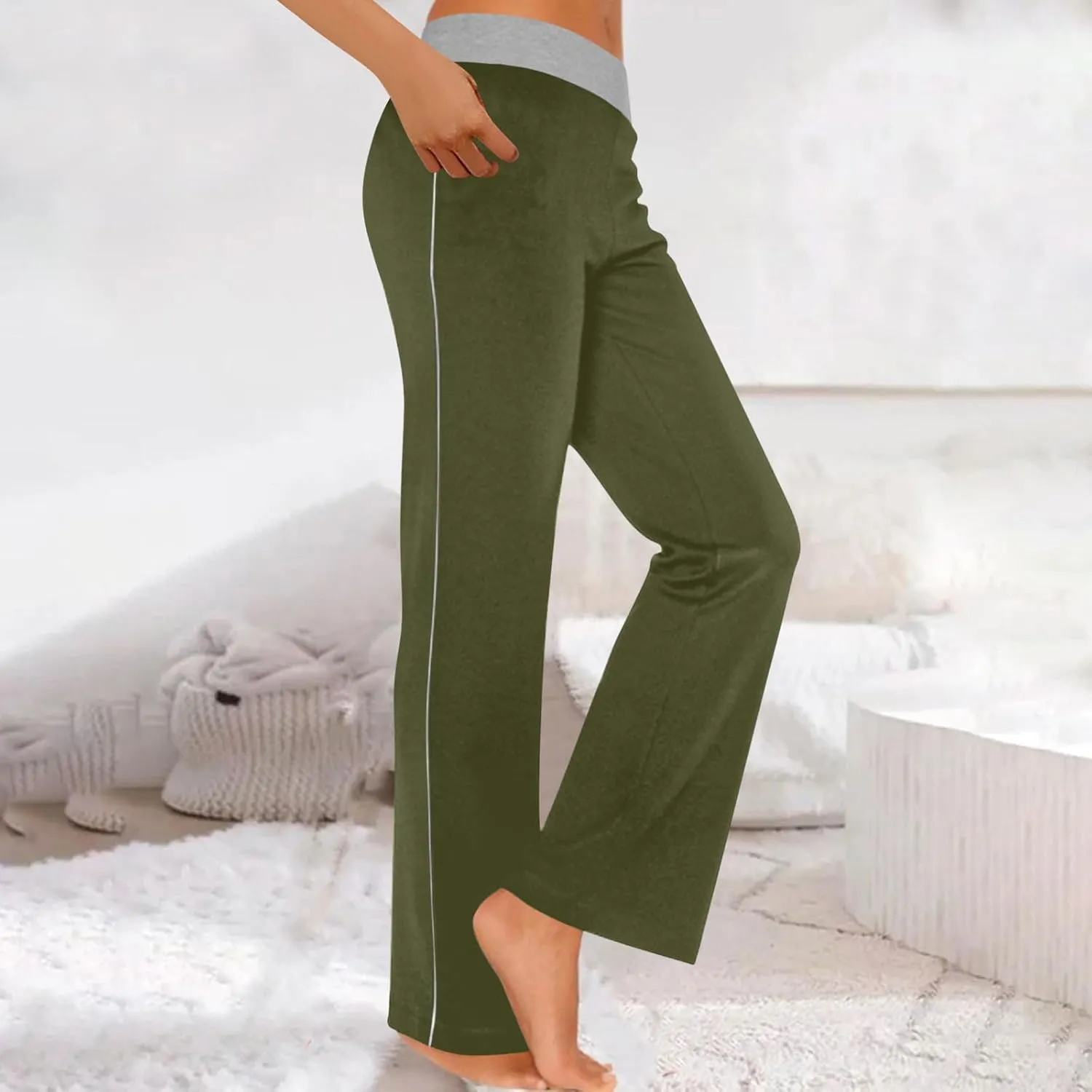 Womens Summer Pants Loose Wide Leg Pants High Waist Straight Casual Light Weight Trousers Athletic Trendy Clothes
