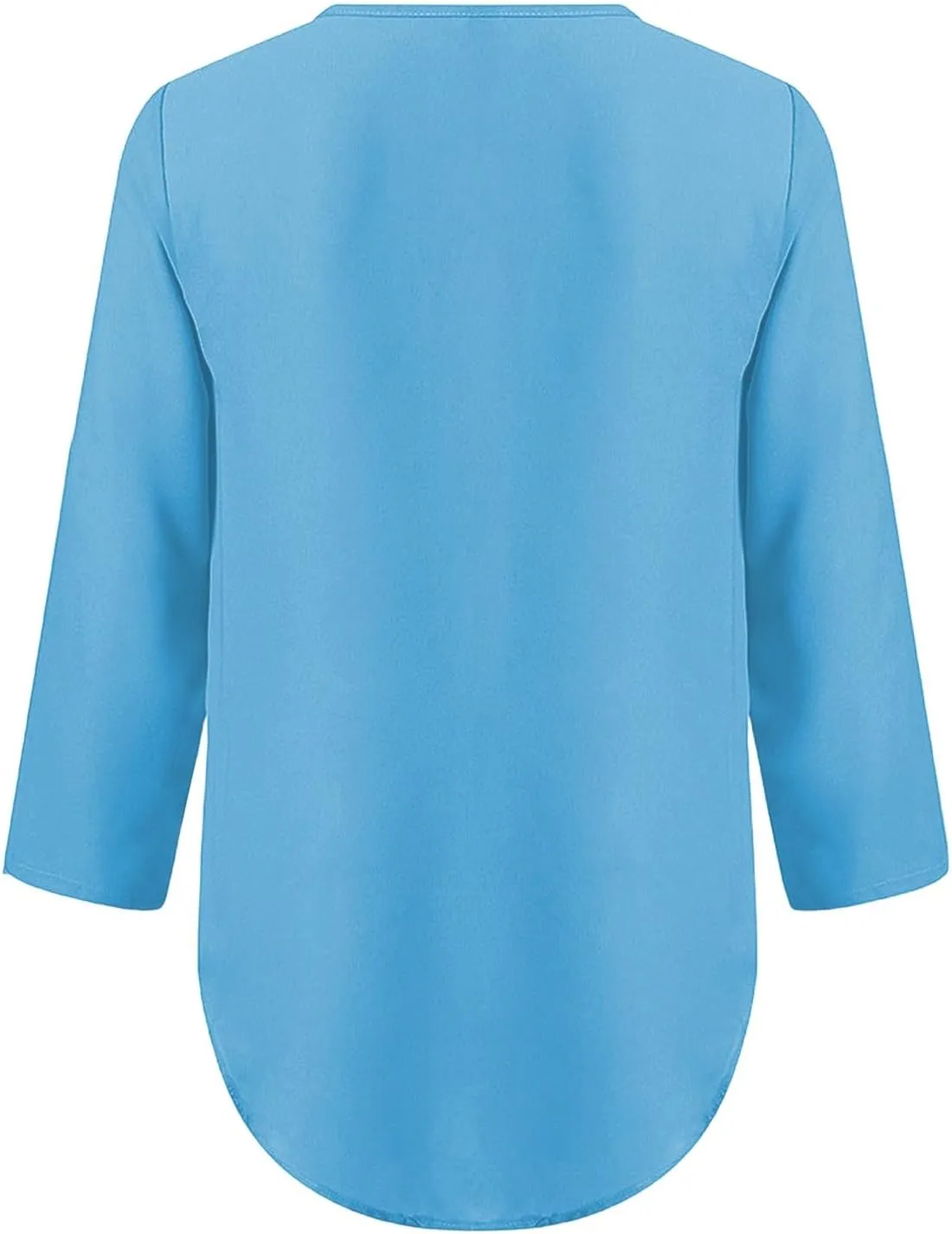 Womens Summer Tops 2025 Plus Size Zip Front 3/4 Sleeve Shirts V Neck Blouses Tunic Top Trendy Dressy Casual Outfits