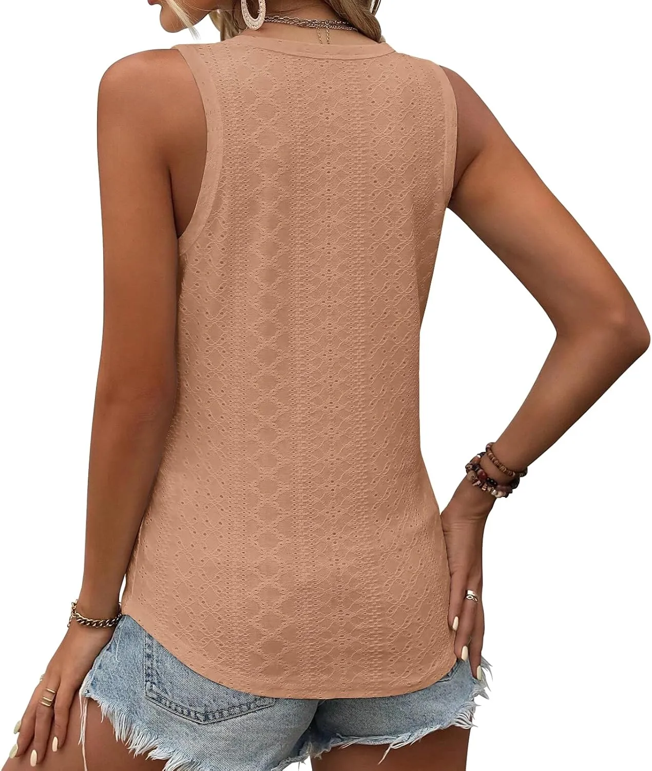 Womens V Neck Short Sleeve Embroidery Shirts Casual Loose Tops Dressy Blouses