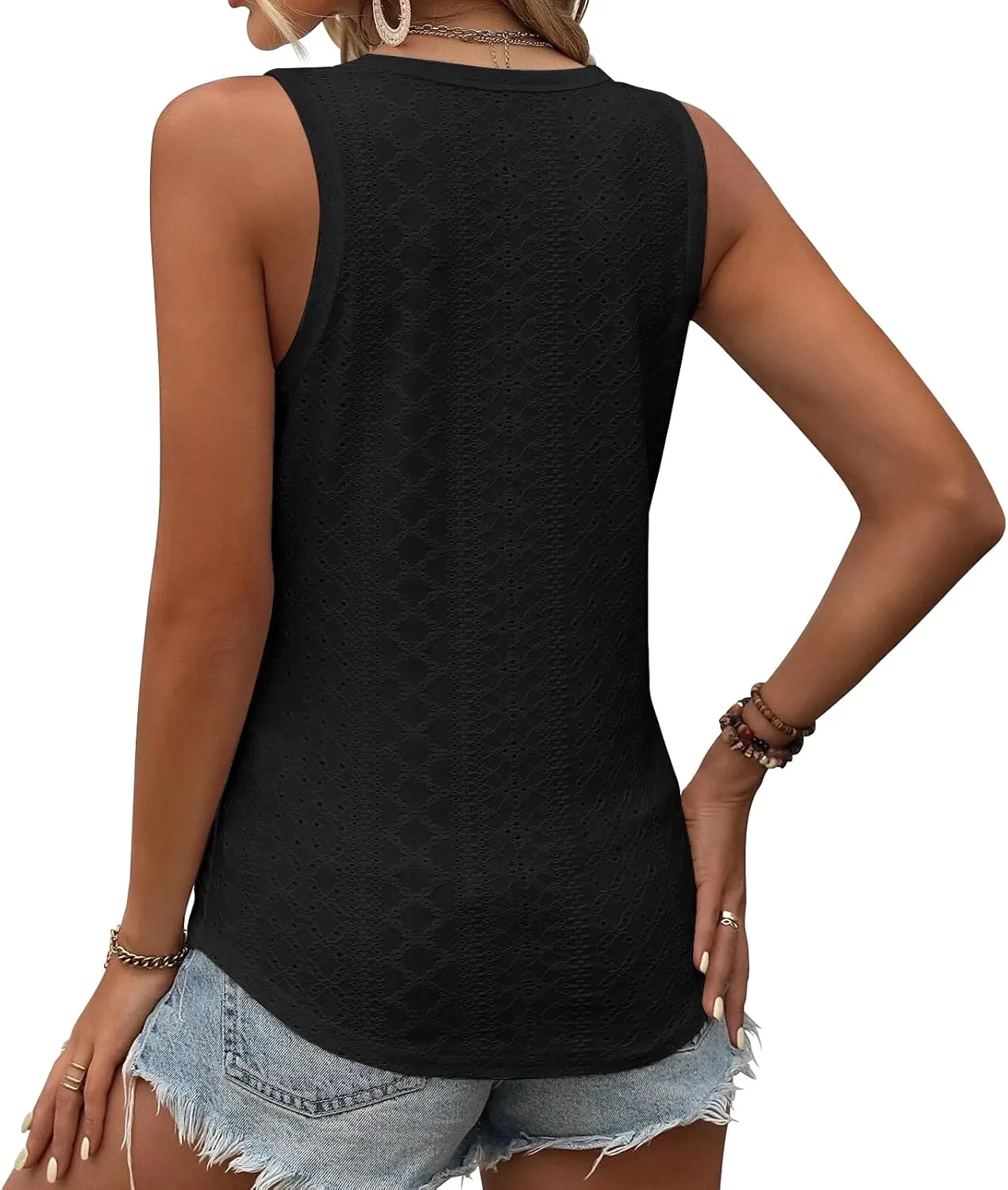 Womens V Neck Short Sleeve Embroidery Shirts Casual Loose Tops Dressy Blouses