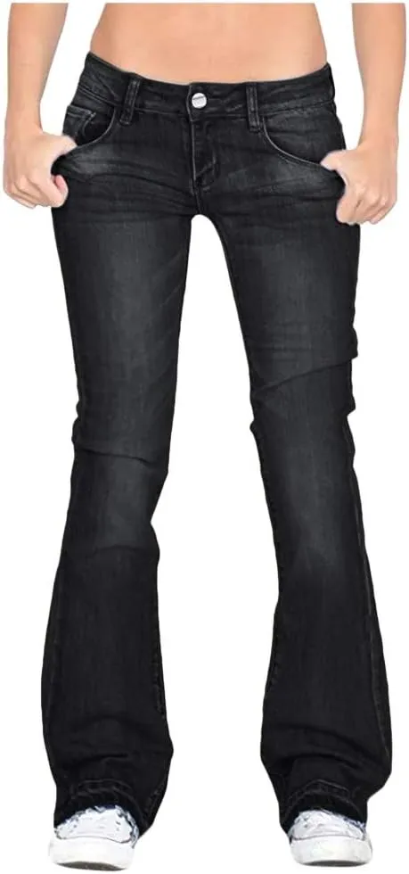 Women's Wedgie Straight Jeans Mid Womens Poket Lace Denim Casual Women's Jeans Trendy Jeans for Women 2024 Women's