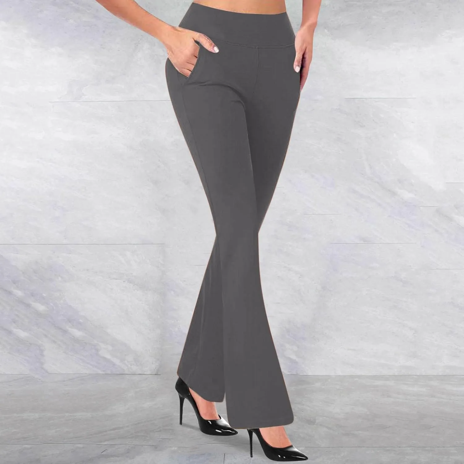 Work Slacks for Women 2025 Knit High Waist Office Dress Petite Yoga Pants Business Casual Pant Trousers Pantalones