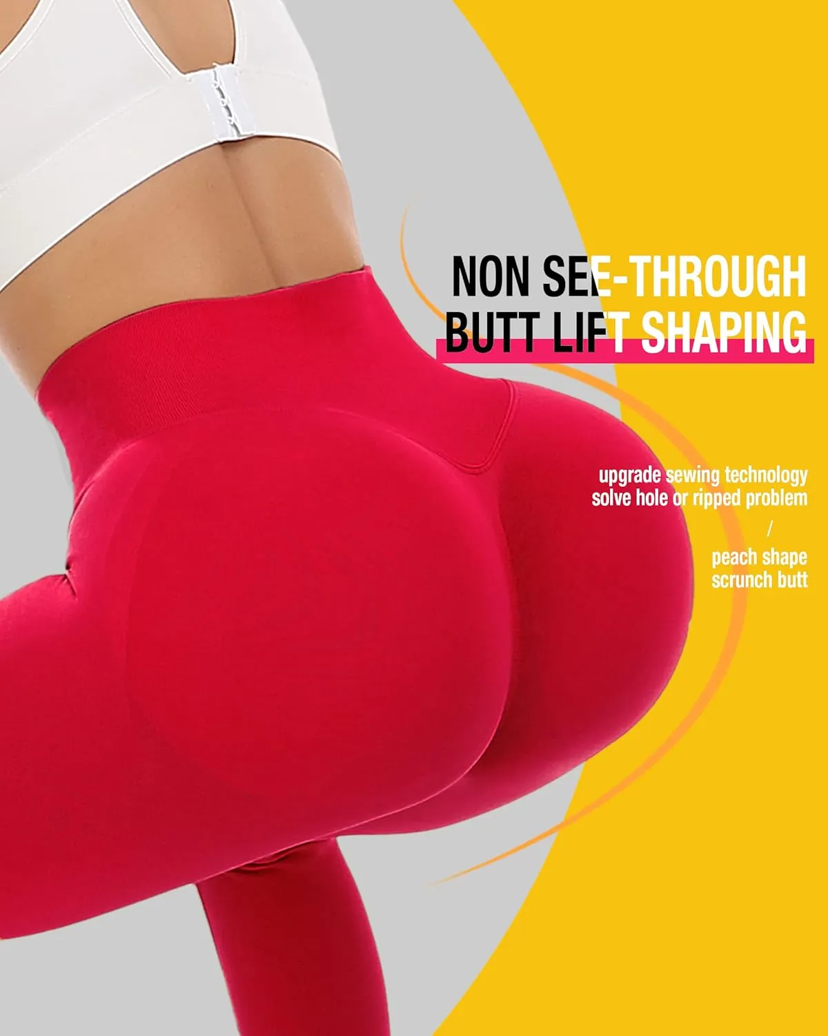 Workout Leggings for Women, Butt Lifting Gym Scrunch Butt Seamless Leggings