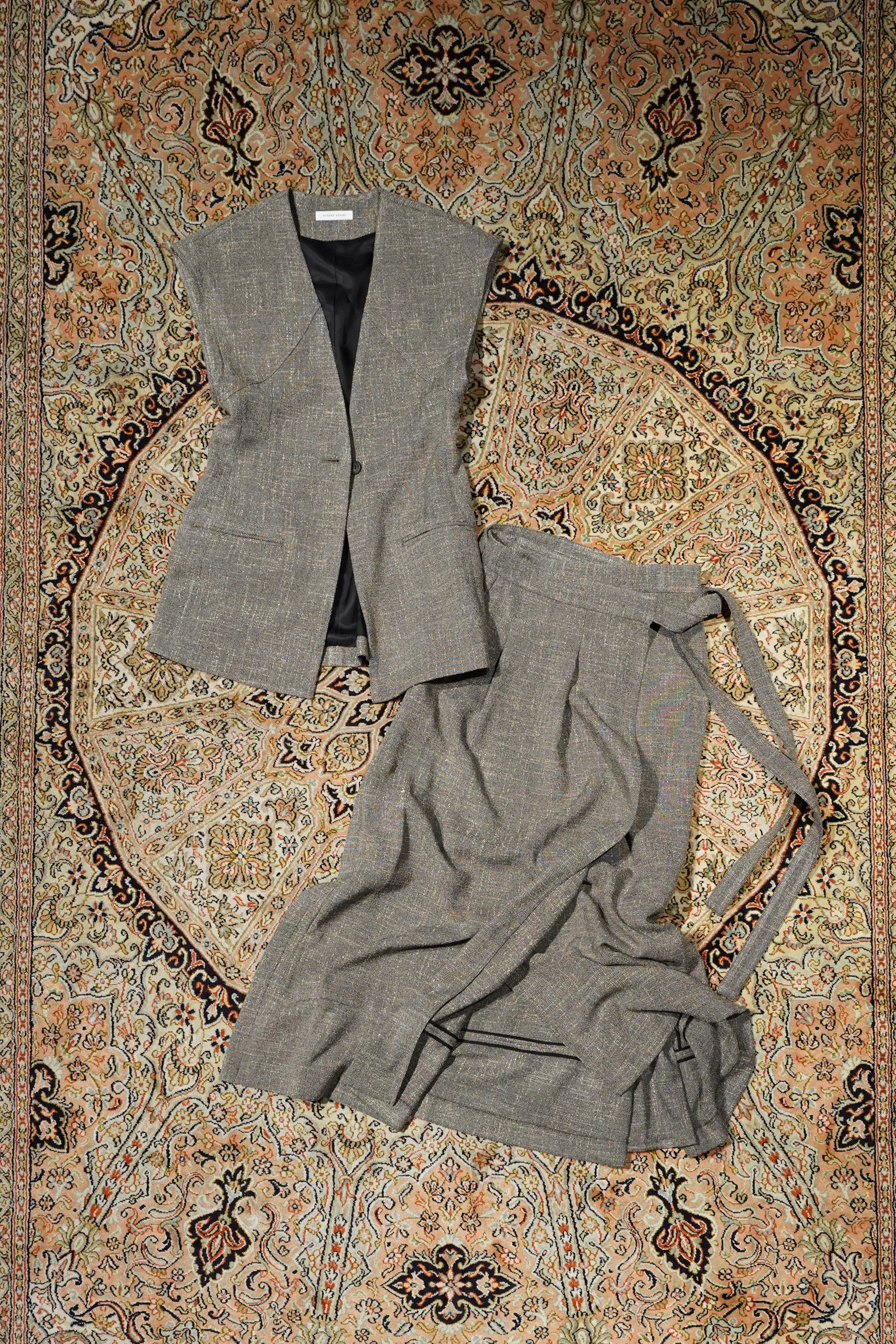 WRAPAROUND SKIRT (BK TWEED)