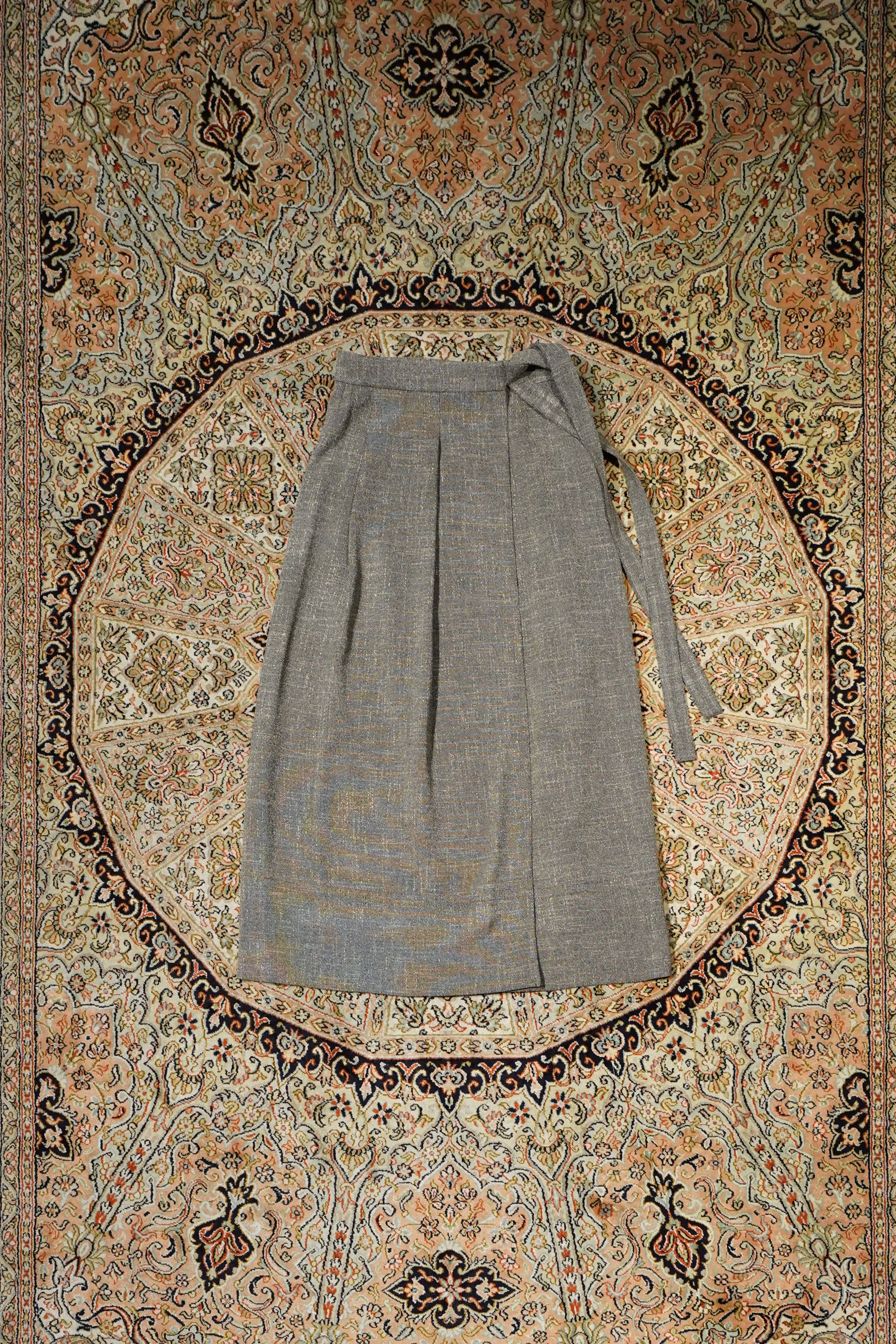 WRAPAROUND SKIRT (BK TWEED)