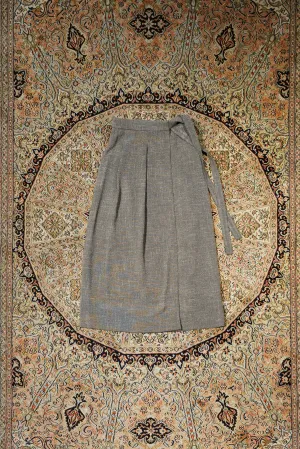 WRAPAROUND SKIRT (BK TWEED)