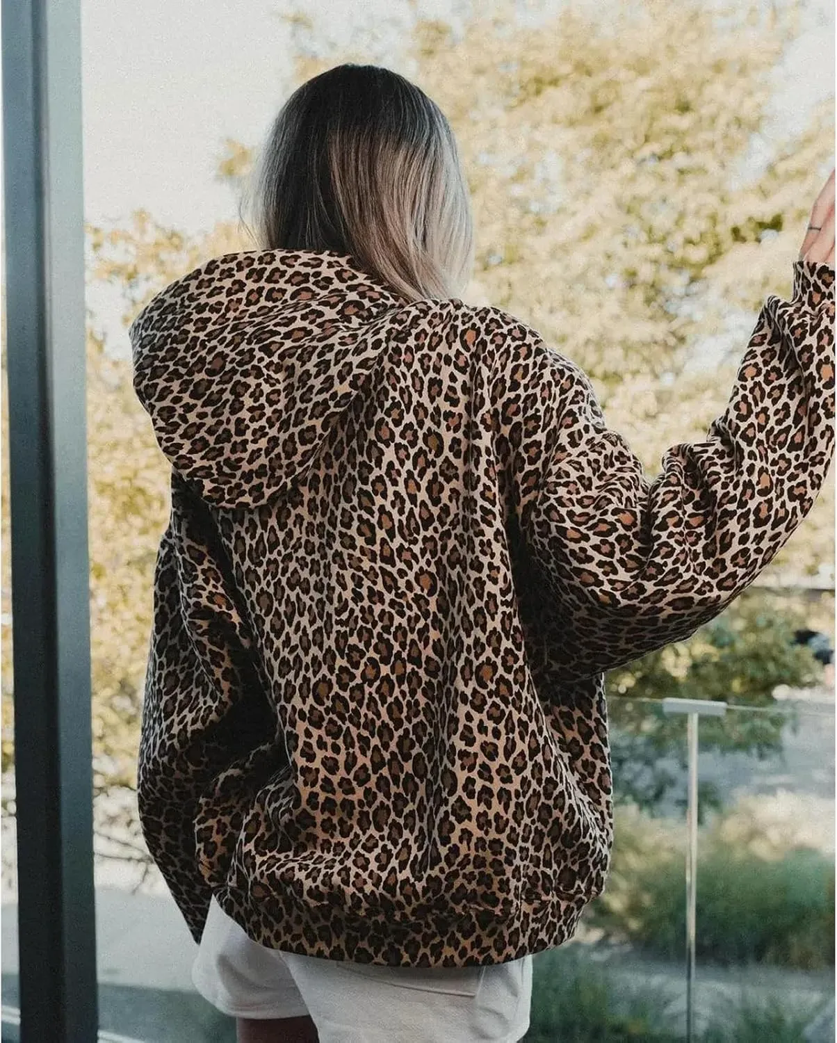 Y2k Cheetah Print Hoodie Pullover Vintage Leopard Print Hoodie Aesthetic Sweatshirt Trendy Graphic Streetwear Hoodies