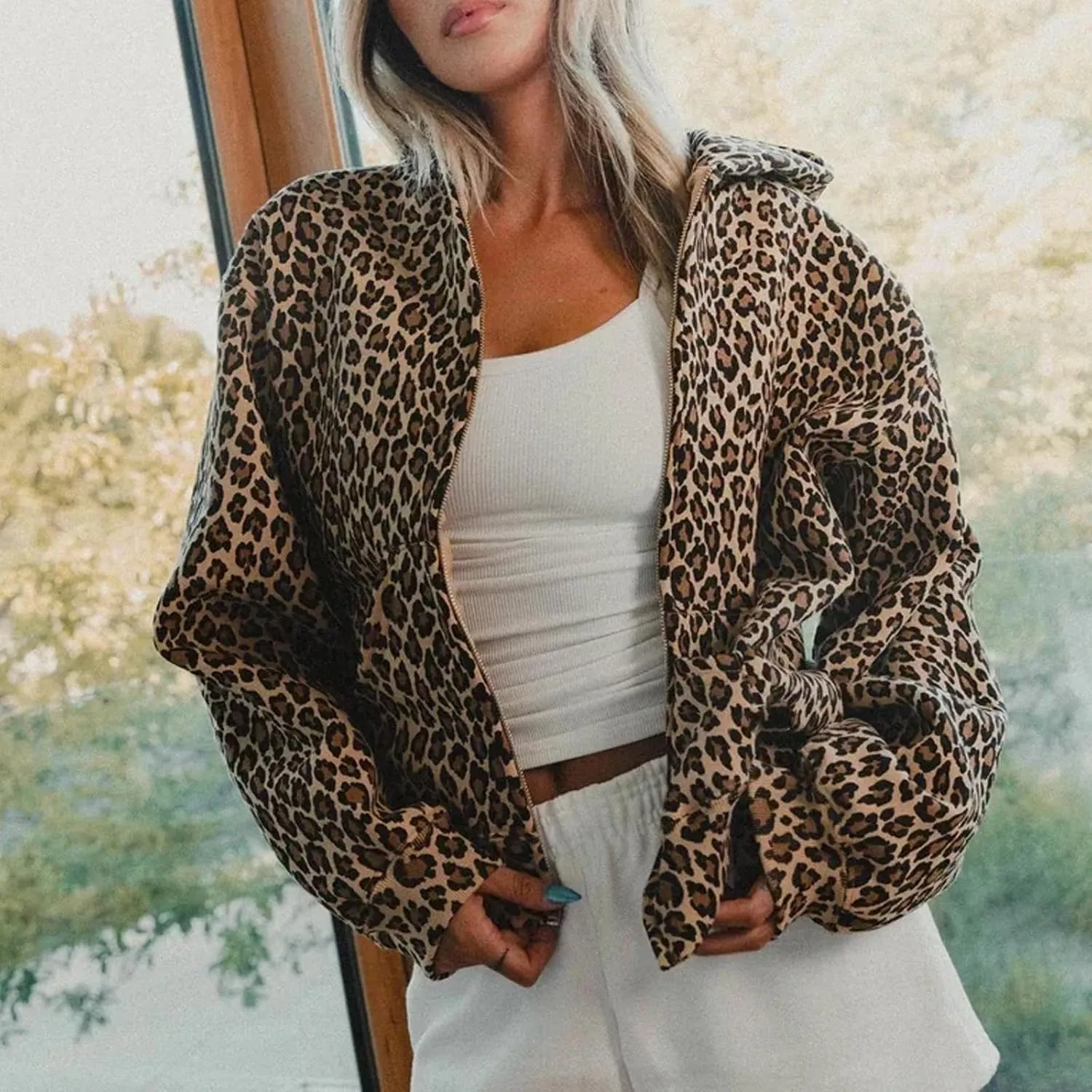 Y2k Cheetah Print Hoodie Pullover Vintage Leopard Print Hoodie Aesthetic Sweatshirt Trendy Graphic Streetwear Hoodies