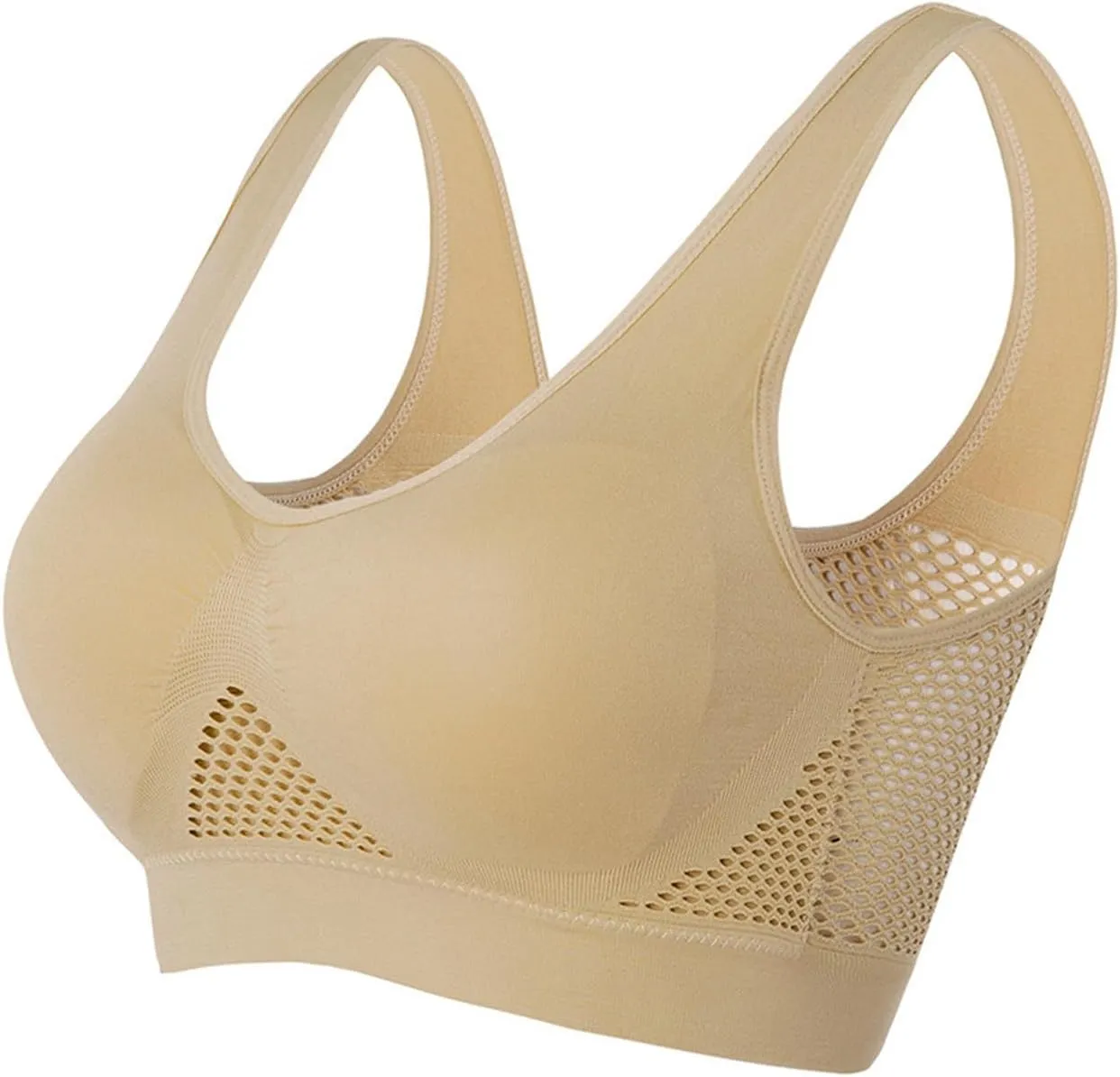 yardsong Sports Bras for Women Plus Size Wireless Seamless Push Up Bras Full Coverage Breathable Comfort Stretch Yoga Bra