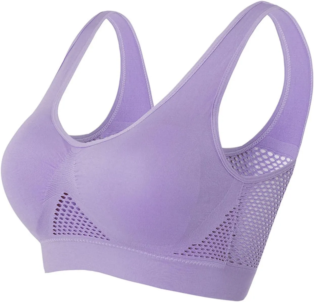 yardsong Sports Bras for Women Plus Size Wireless Seamless Push Up Bras Full Coverage Breathable Comfort Stretch Yoga Bra