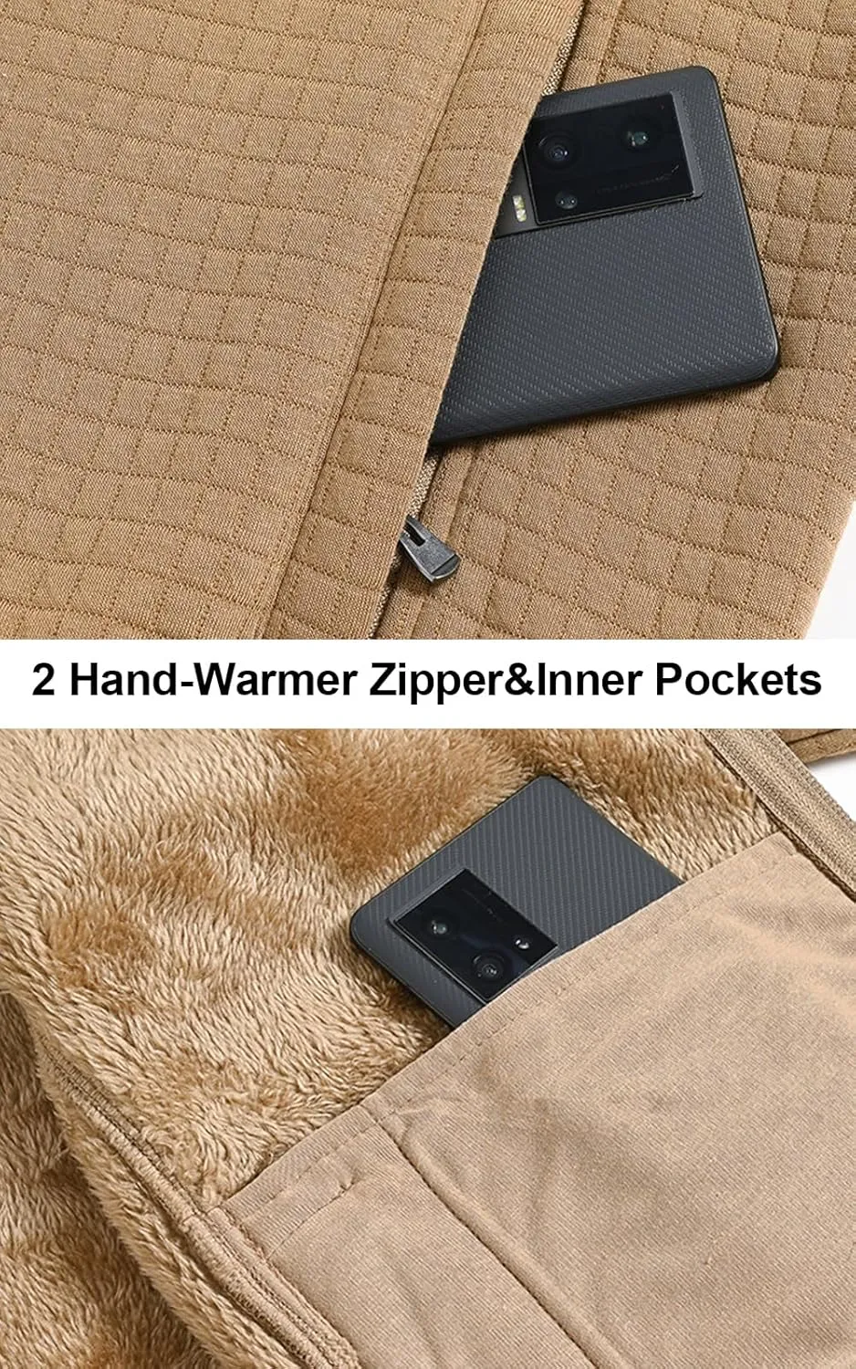 yuyangdpb Men's Zip Up Hoodie Heavyweight Fleece Sherpa Lined Sweatshirt Jackets Winter Warm Coats