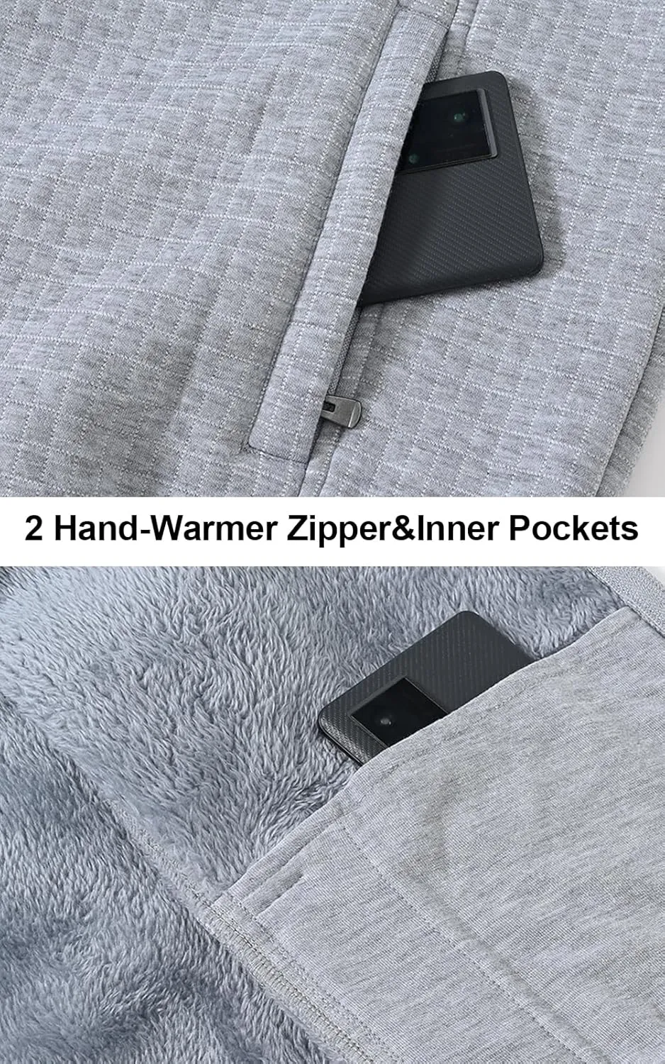 yuyangdpb Men's Zip Up Hoodie Heavyweight Fleece Sherpa Lined Sweatshirt Jackets Winter Warm Coats