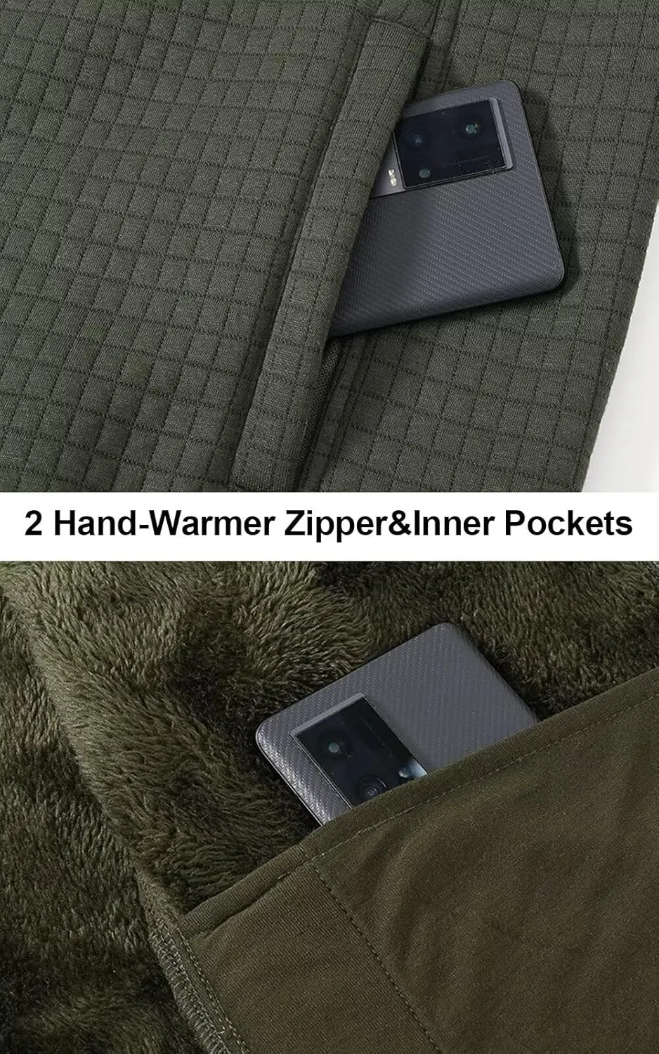 yuyangdpb Men's Zip Up Hoodie Heavyweight Fleece Sherpa Lined Sweatshirt Jackets Winter Warm Coats