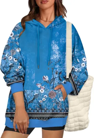 Zeagoo Womens Oversized Hoodies Fleece Sweatshirts Long Sleeve Pullover with Pocket 2024 Fall Winter Outfits Y2k Clothes