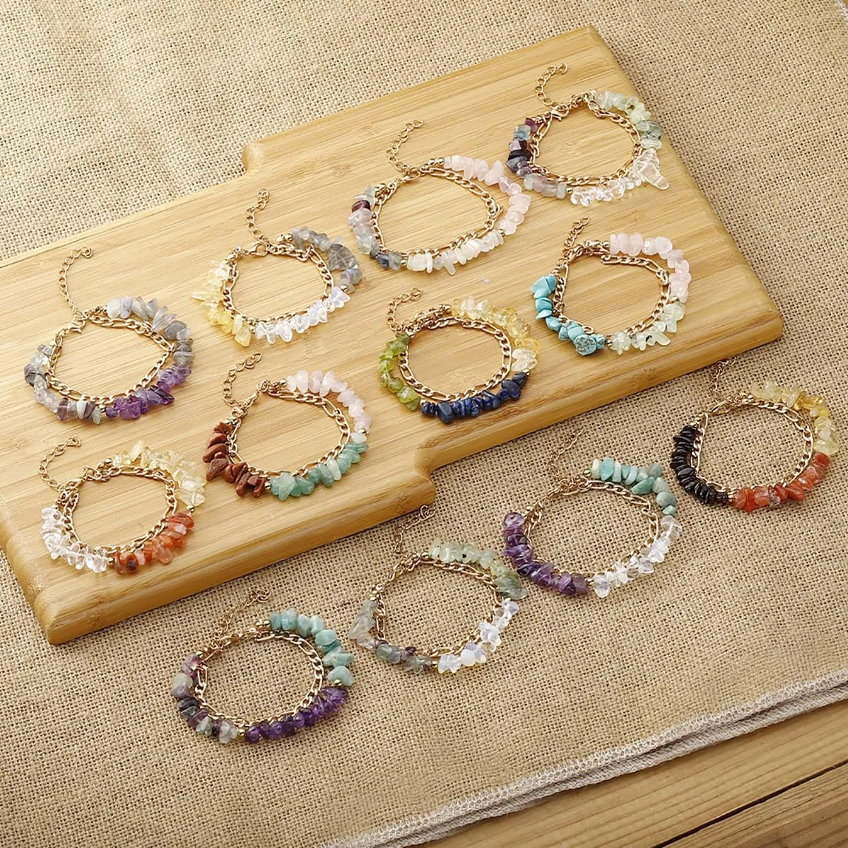 Zodiac Bracelets Healing Crystal Bracelets for Women Men Layered Constellation Zodiac Crystal Bracelets Adjustable Spiritual Chip Crystal Bracelets Zodiac Astronomy Gifts