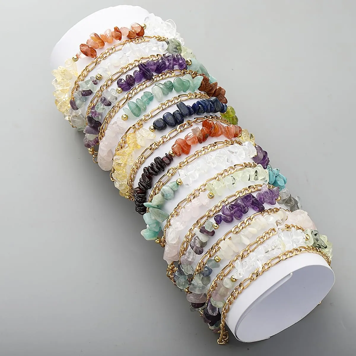 Zodiac Bracelets Healing Crystal Bracelets for Women Men Layered Constellation Zodiac Crystal Bracelets Adjustable Spiritual Chip Crystal Bracelets Zodiac Astronomy Gifts