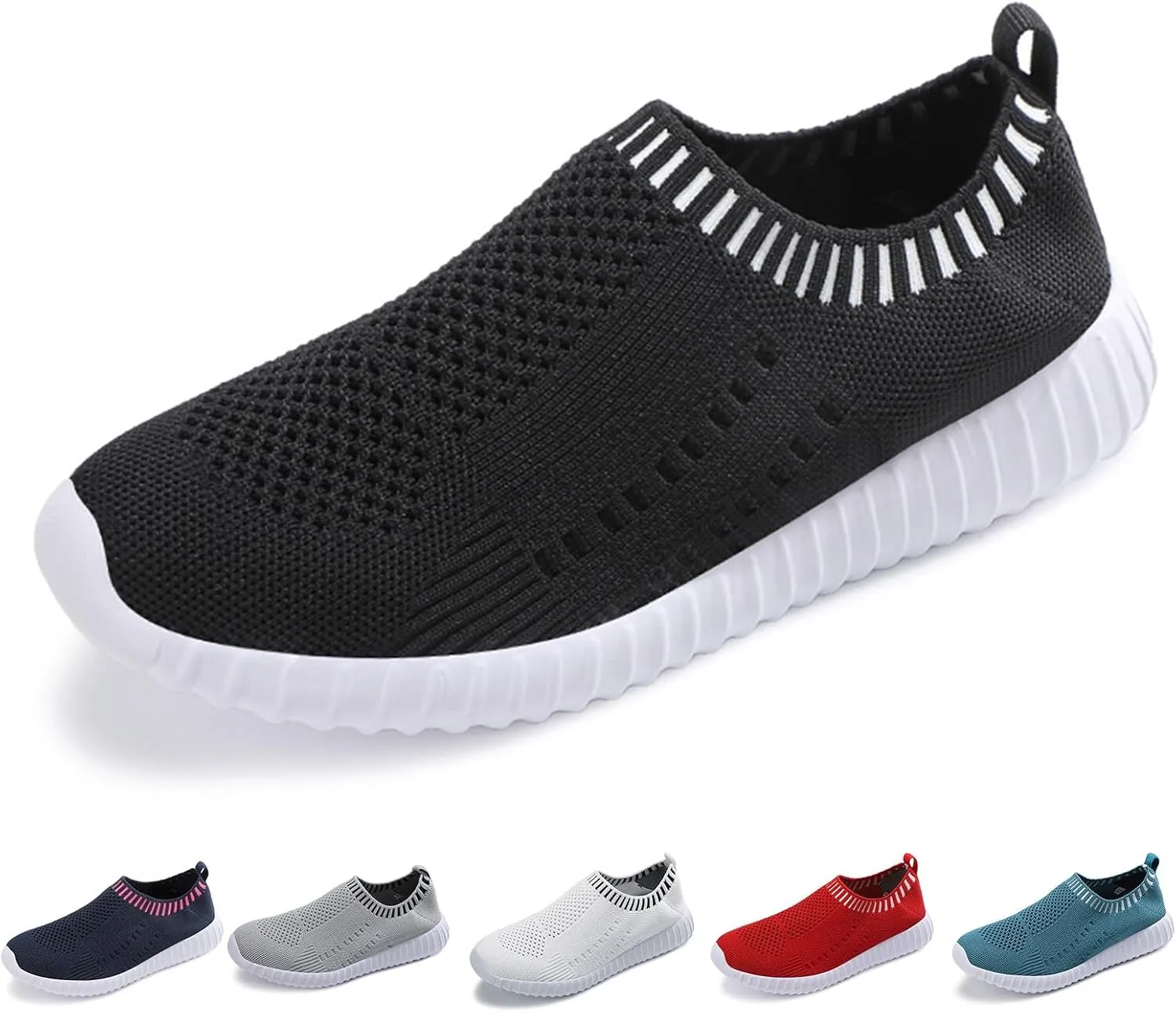 ZWRXW Women's Athletic Walking Shoes Woven Breathable Soft Shoes for Women Men,Casual Mesh Slip On Shoe,Comfortable Tennis Workout Sneakers,Unisex