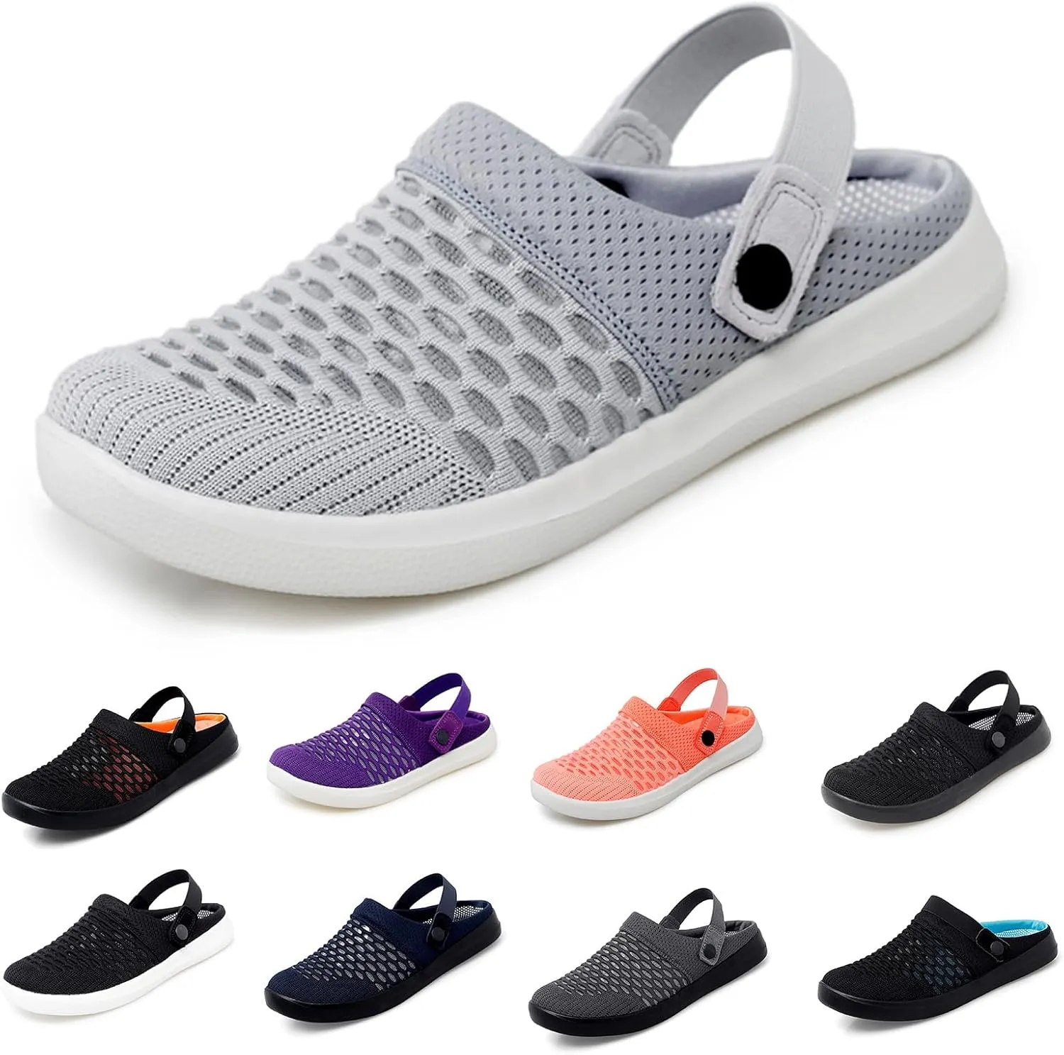 ZWRXW Women's Men's Garden Clogs Shoes Unisex Slip-On Outdoor Beach Slippers Lightweight Breathable Mesh Walking Mules Comfortable Anti-Slip Casual Slipper Pool Water Shoes Home Slippers Footwear